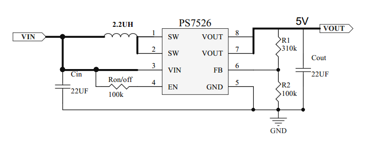 3.7V陞壓5V2A，鋰電池陞壓5V2.4A方案-PS7526