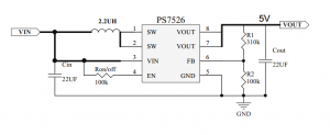 3.7V升压5V2A，锂电池升压5V2.4A方案-PS7526