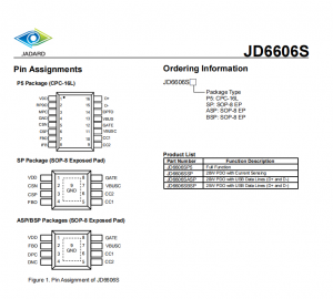 20W PD协议芯片 JD6606SASP多协议控制器