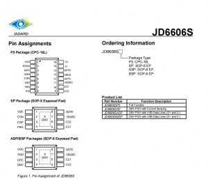 20W PD協議芯片JD6606SSP多協議控製器