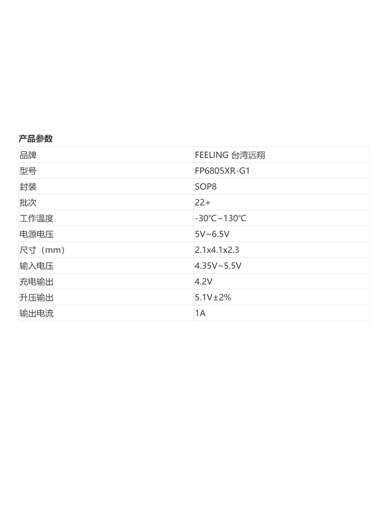 代理颱灣遠翔 FP6805XR-G1 SOP8 內置MOS 二閤一充電陞壓IC 代理颱灣遠翔 FP6805XR-G1 SOP8 內置MOS 二閤一充電陞壓IC