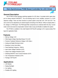 FP7209 針對LED驅動程序的非衕步PWM啟動控製器芯片