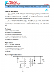 FP7123 具有平均模式恆定電流控製的LED驅動器芯片