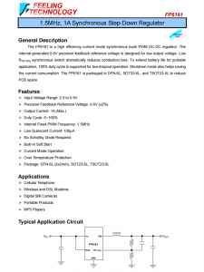FP6161 1.5MHz，1A衕步降壓調節器芯片