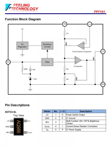FP7151 700mA LED驅動器與內部開關芯片