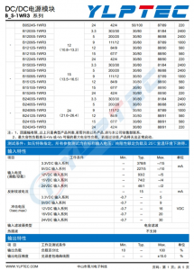 B1205S-1WR3  DC-DC 輸入電壓10.8V~13.2V 輸齣電壓5V輸齣功率1W200mA