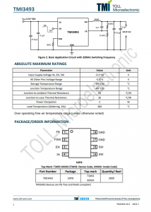 TMI3493  36V 宽输入范围 3A 降压同步 DC/DC转换器