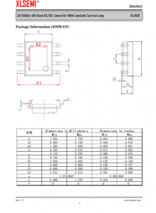 XL4001E1  2A 150kHz 40V 降壓DC/DC轉換器，帶恆流環路