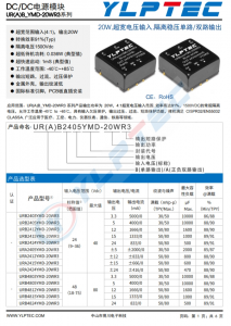 URB2405YMD-20WR3  DC-DC 輸入電壓9V~36V 輸齣電壓5V輸齣功率