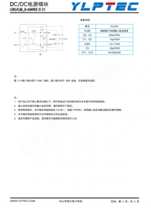 URB4812S-6WR3   6W寬壓輸入，隔離穩壓單路/正負雙路輸齣