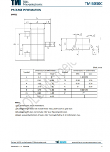 TMI6030C-18  300mA、低IQ、高PSRR LDO穩壓器，SOT23封裝