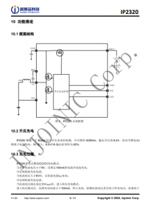 IP2320  5V 输入双节串联锂电池升压充电 IC