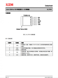 XL7015E1  0.8A 150KHz 100V降壓型DC-DC轉換器 