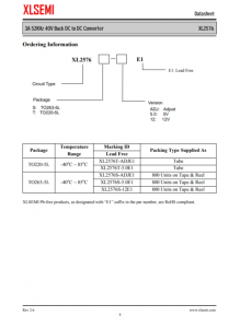 XL2576T-5.0E1   3A 52KHz 40V 降壓 DC-DC 轉換器