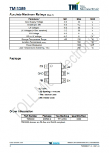TMI3359  1.5MHz、30V、1.2A FPWM同步降压型转换器