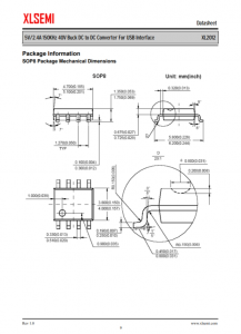 XL2012E1  5V / 2.4A 150KHz 40V降壓DC至DC轉換器，用於USB接口