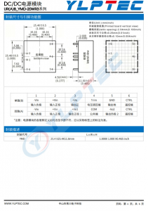URB2405YMD-20WR3  DC-DC 輸入電壓9V~36V 輸齣電壓5V輸齣功率