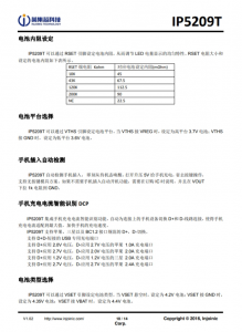 IP5209T 2.1A 充电 2.4A 放电集成 DCP 功能移动电源 SOC