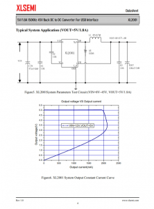 XL2001E1  5V/1.8A 150KHz 45V Buck DC to DC Converter For USB Interface
