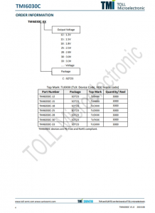TMI6030C-18  300mA、低IQ、高PSRR LDO穩壓器，SOT23封裝