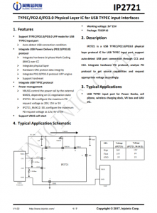 IP2721 用于USB TYPEC输入接口的TYPEC/PD2.0/PD3.0物理层IC