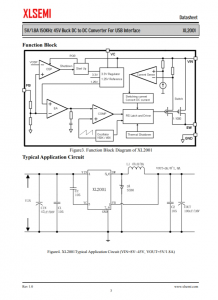 XL2001E1  5V/1.8A 150KHz 45V Buck DC to DC Converter For USB Interface