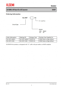 XL1507-ADJE1  3A 150KHz 40V 降壓 DC-DC 轉換器