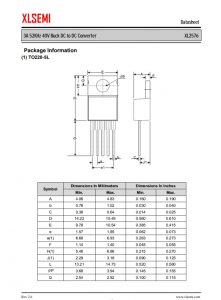 XL2576T-12E1  3A 52KHz 40V 降壓 DC-DC 轉換器