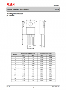 XL2576S-12E1  3A 52KHz 40V 降壓 DC-DC 轉換器