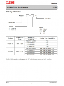 XL2596T-5.0E1  3A 150KHz 40V 降压 DC-DC 转换器