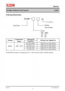 XL1509-ADJE1  2A 150KHz 40V 降壓 DC-DC 轉換器