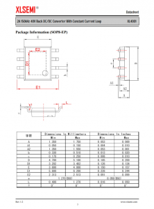XL4001E1  2A 150kHz 40V 降压DC/DC转换器，带恒流环路
