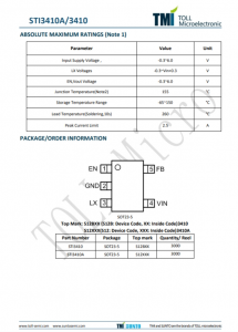 STI3410  1.0MHz, 1.2A/1.5A Synchronous Step-Down  Converter