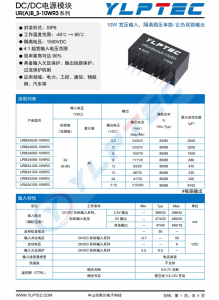 URB2405S-10WR3  10: 寬壓輸入，隔離穩壓單路/正負雙路輸齣