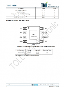 TMI3343B  30V、3A同步降压型DC/DC转换器 具有可调开关频l率