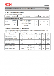 XL2012E1  5V / 2.4A 150KHz 40V降壓DC至DC轉換器，用於USB接口