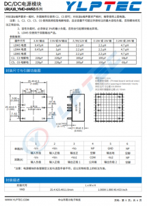 URB2405YMD-6WR3  6W,超寬壓輸入,隔離穩壓單路/雙路輸齣